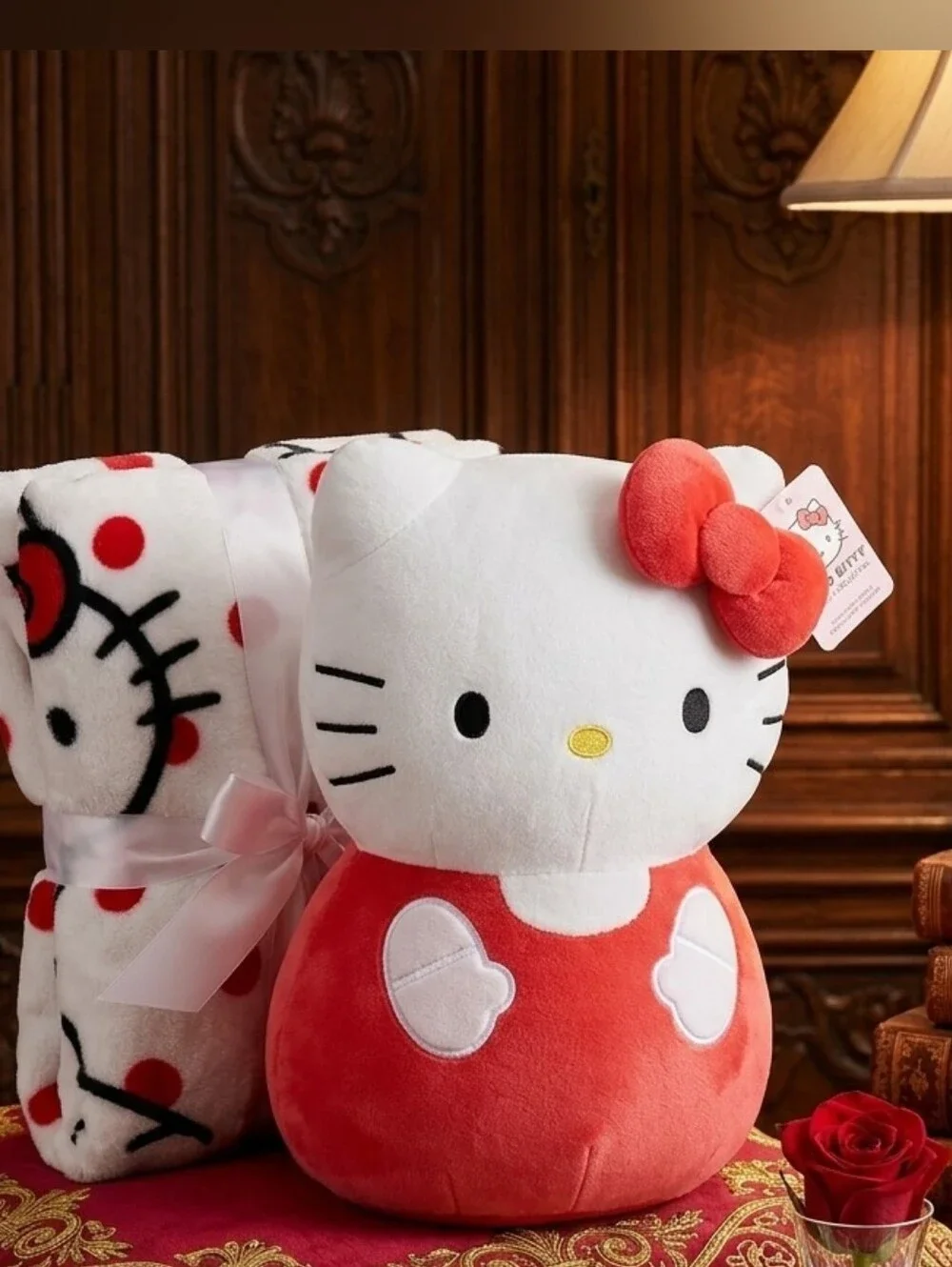 Hello Kitty Pink & White Plush Decorative Pillow Doll